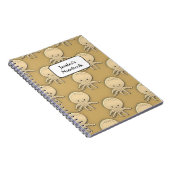 ヴィンテージスタイルセピアベビータコ柄 ノートブック (右側)