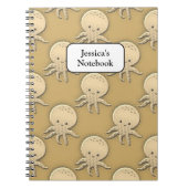 ヴィンテージスタイルセピアベビータコ柄 ノートブック (正面)