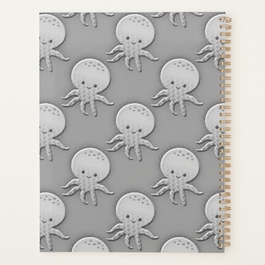 ヴィンテージスタイルセピアベビータコ柄 プランナー手帳 (裏面)