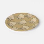 ヴィンテージスタイルセピアベビータコ柄 ペーパープレート (アングル)