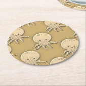 ヴィンテージスタイルセピアベビータコ ラウンドペーパーコースター (アングル)