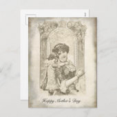 ヴィンテージスタイルセピアマザーズデイ シーズンポストカード (正面/裏面)