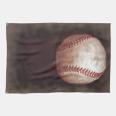ヴィンテージスタイルセピア野球アートワーク キッチンタオル (横)