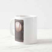 ヴィンテージスタイルセピア野球アートワーク コーヒーマグカップ (正面左)