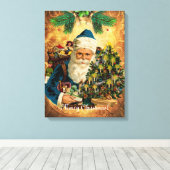 ヴィンテージスタイルセントニコラス(サンタクロース)クリスマス キャンバスプリント (インサイチュ (ウッドフロア))