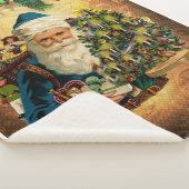 ヴィンテージスタイルセントニコラス（サンタクロース）クリスマス シェルパブランケット (3/4)