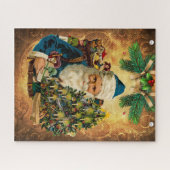 ヴィンテージスタイルセントニコラス（サンタクロース）クリスマス ジグソーパズル (横)