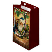 ヴィンテージスタイルセントニコラス(サンタクロース)クリスマス スモールペーパーバッグ (正面アングル)