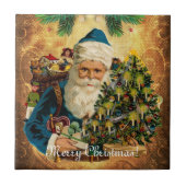 ヴィンテージスタイルセントニコラス(サンタクロース)クリスマス タイル (正面)
