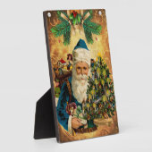 ヴィンテージスタイルセントニコラス(サンタクロース)クリスマス フォトプラーク (側面)