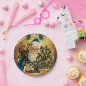 ヴィンテージスタイルセントニコラス(サンタクロース)クリスマス ペーパープレート (パーティー)