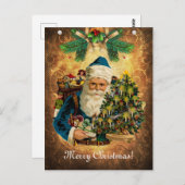 ヴィンテージスタイルセントニコラス（サンタクロース）クリスマス  ポストカード (正面/裏面)