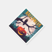 ヴィンテージスタイルゾンビ墓地ハローウィンパーティ スタンダードカクテルナプキン (角)