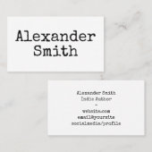 ヴィンテージスタイルタイプライターインディ作家 名刺 (正面/裏面)