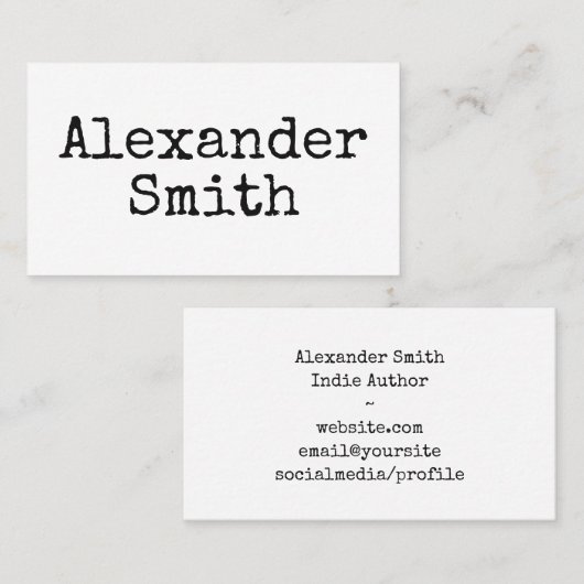 ヴィンテージスタイルタイプライターインディ作家 名刺 (正面/裏面)