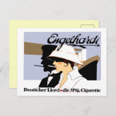 ヴィンテージスタイルタバコと出荷ライン広告 ポストカード (正面/裏面)