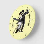ヴィンテージスタイルタンゴダンサー ラウンド壁時計 (傾斜)