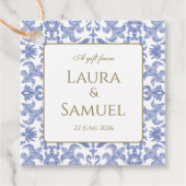 ヴィンテージスタイルダスティブルーパターン（の模様が）ある フェイバータグ (正面)