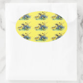 ヴィンテージスタイルチックス&バニーイースタースティッカー 楕円形シール (バッグ)