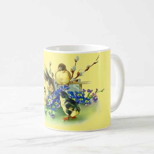 ヴィンテージスタイルチックス&バニーイースターマグ コーヒーマグカップ (正面右)