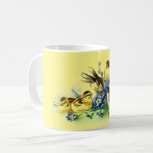 ヴィンテージスタイルチックス&バニーイースターマグ コーヒーマグカップ (正面左)