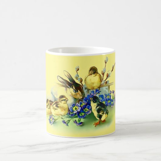 ヴィンテージスタイルチックス&バニーイースターマグ コーヒーマグカップ (中央)