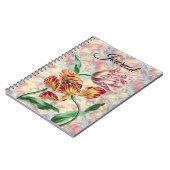 ヴィンテージスタイルチューリップアートジャーナル ノートブック (左側)