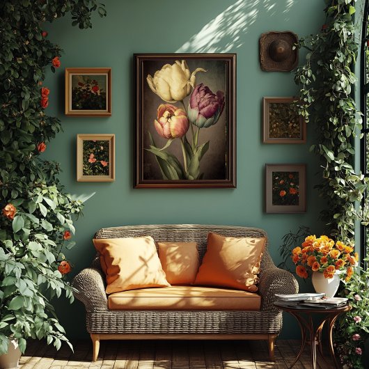 ヴィンテージスタイルチューリッププリント – ダウンロード可能 ポスター