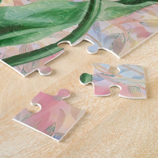 ヴィンテージスタイルチューリップペアアートパズル ジグソーパズル (側面)