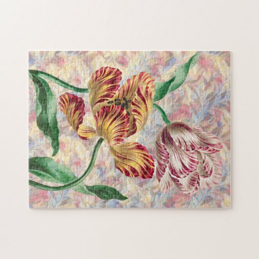 ヴィンテージスタイルチューリップペアアートパズル ジグソーパズル (横)