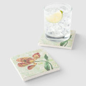 ヴィンテージスタイルチューリップ春フラワーコースター ストーンコースター (横)