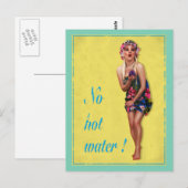 ヴィンテージスタイルチーズケーキピンナップガールポストカード ポストカード (正面/裏面)