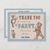 ヴィンテージスタイルテディベアサンキューハガキ ポストカード (正面/裏面)