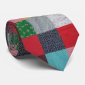 ヴィンテージスタイルデザインとカラフルパッチワーク ネクタイ (ロール)