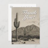 ヴィンテージスタイルデザートシーン+ "ありがとう"ポストカード ポストカード (正面/裏面)