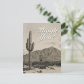 ヴィンテージスタイルデザートシーン+ "ありがとう"ポストカード ポストカード (スタンド正面)