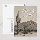 ヴィンテージスタイルデザートシーン+ "ありがとう"ポストカード ポストカード (正面/裏面)