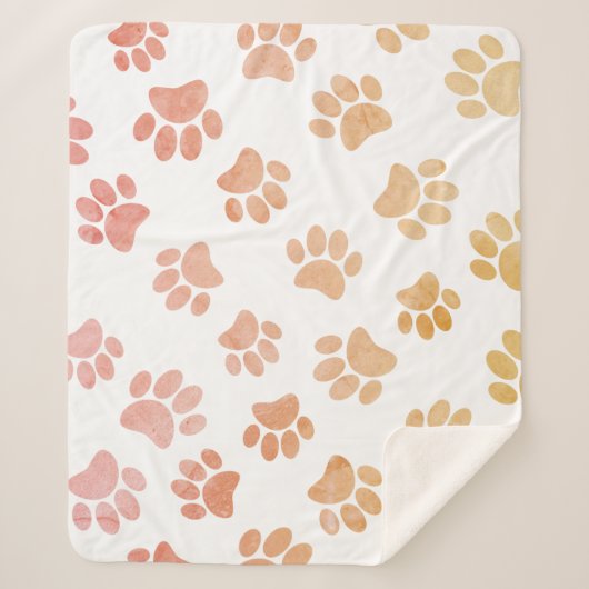 ヴィンテージスタイルドッグポープリント シェルパブランケット (正面)