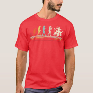 ヴィンテージスタイルドラム進化デザインドラム Tシャツ