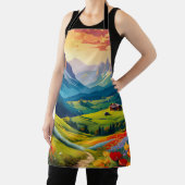 ヴィンテージスタイルドロミテスイタリアアート エプロン (インサイチュ)