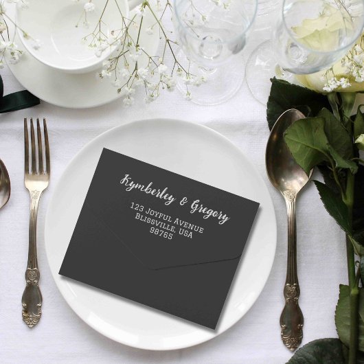 ヴィンテージスタイルナイアガラ秋白黒電子メール オールインワン招待状