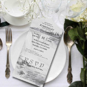 ヴィンテージスタイルナイアガラ秋白黒電子メール オールインワン招待状