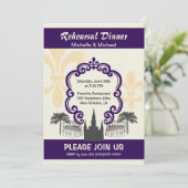 ヴィンテージスタイルニューオリンズ結婚イベントパープル 招待状 (スタンド正面)