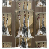 ヴィンテージスタイルニューオーリンズファッション シャワーカーテン (正面)