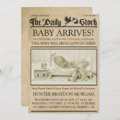 ヴィンテージスタイルニュースレターの生誕発表 招待状 (正面/裏面)