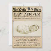 ヴィンテージスタイルニュースレターBirth Announcement 招待状 (正面)