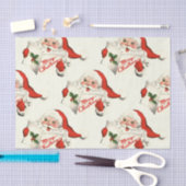 ヴィンテージスタイルハッピーサンタクロース読ズ 薄葉紙 (クラフト)