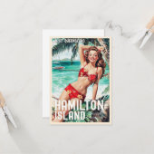 ヴィンテージスタイルハミルトンアイランドトラベルカード カード (正面/裏面インサイチュ)