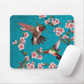 ヴィンテージスタイルハミングバ絵画ードズ マウスパッド (マウス)