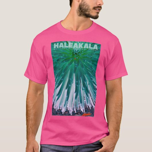 ヴィンテージスタイルハレアカラ旅行ポスター Tシャツ (正面)